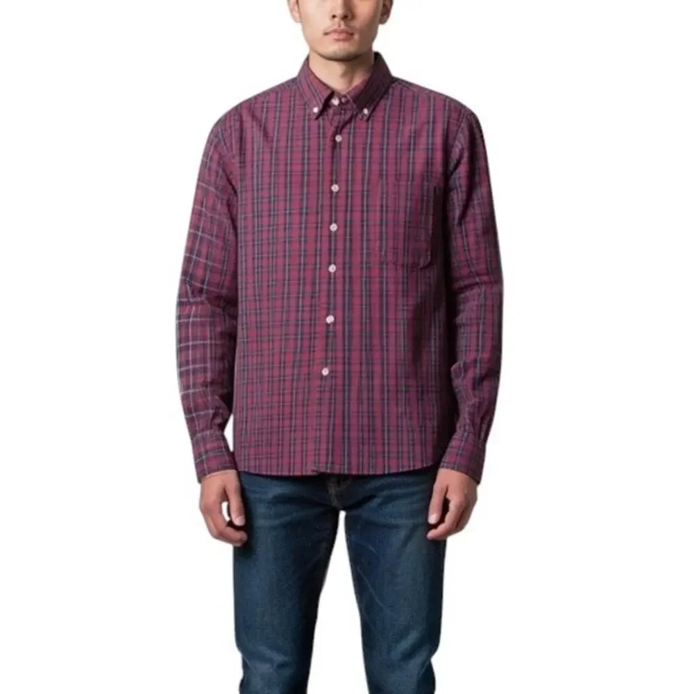 J. Crew Red Plaid Flex Washed Cotton Button Down Shirt